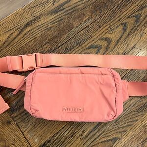 Athleta Coral Pink Belt Bag Crossbody Fanny Pack Travel Waist Bag